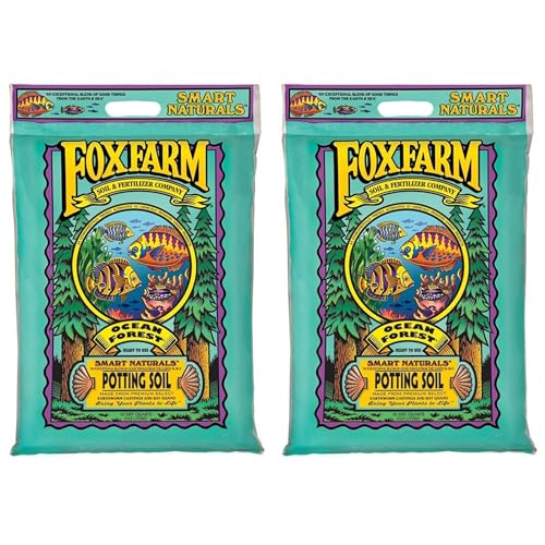 FoxFarm Ocean Forest Potting Soil, 12qt (Pack of 2) - Light and Aerated Texture for All Container Plants - Optimal pH fo