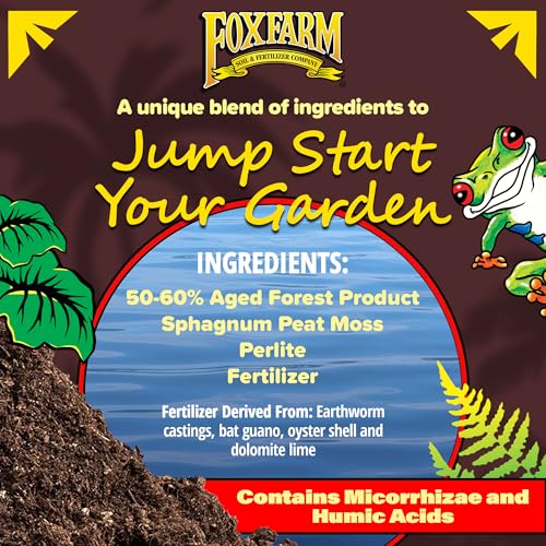 FoxFarm Happy Frog Potting Soil for Indoor/Outdoor Container Plants - Improves Root Efficiency - pH Adjusted for Optimal