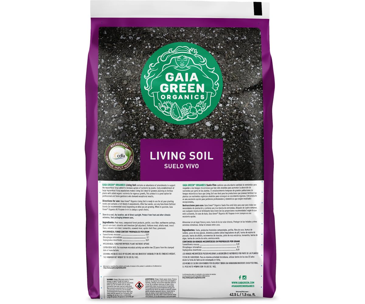 Gaia Green Organics Living Soil 1.5 cu ft | Premium Organic Potting Mix for Seed Starting | Container Gardening Housepla