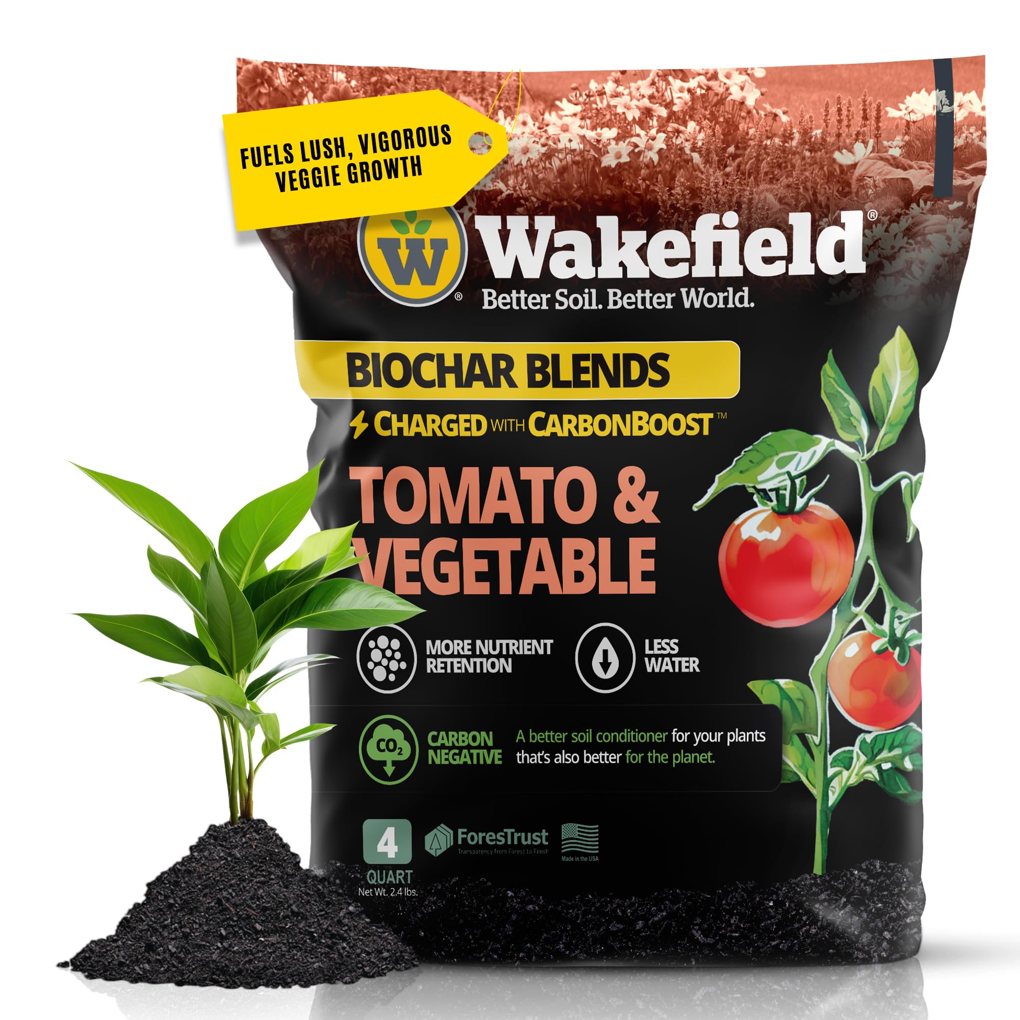 Wakefield Premium Biochar Blend Organic Potting Soil for Vegetables
| Humic Acid Enhanced Organic Potting Soil for Vege