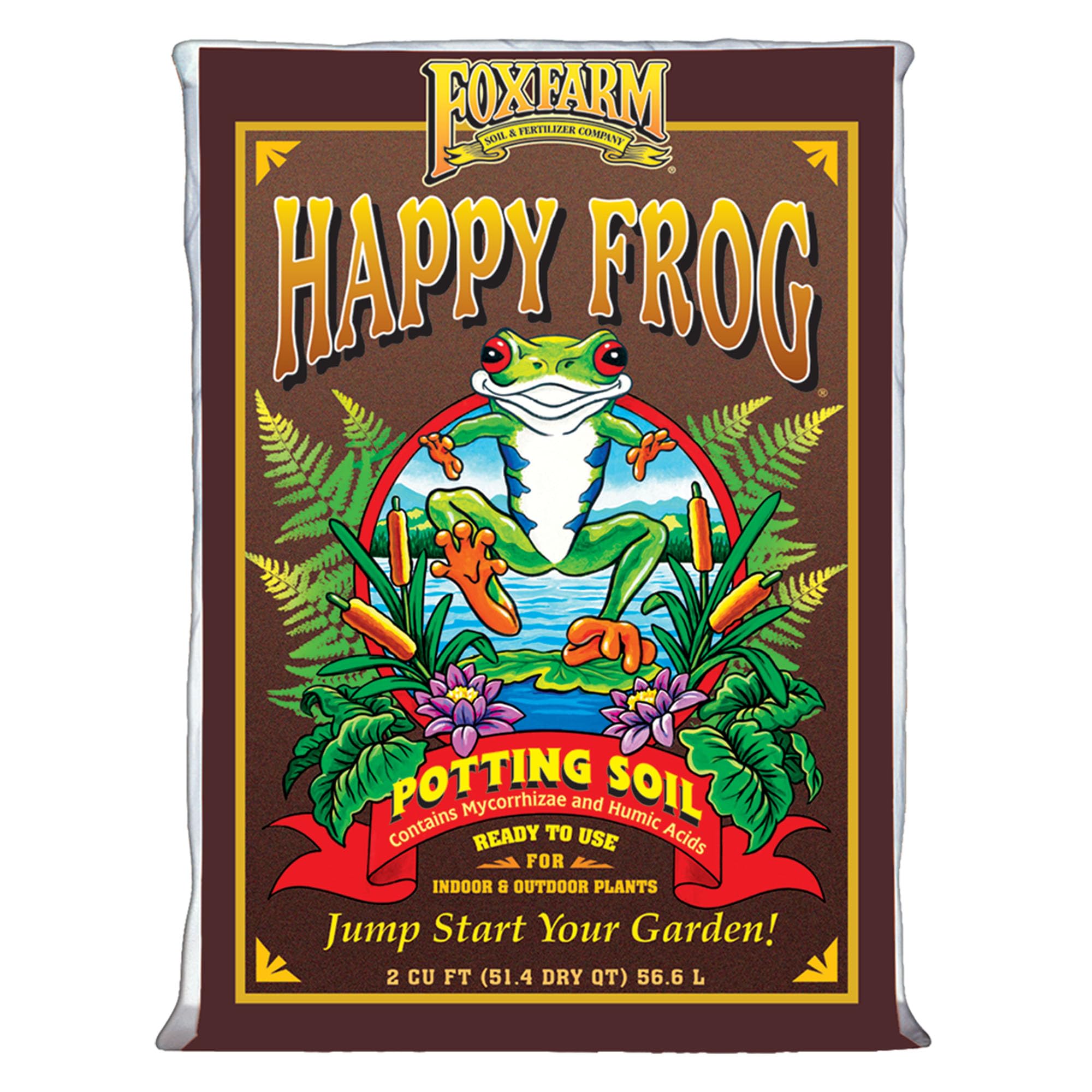 FoxFarm Happy Frog Potting Soil for Indoor/Outdoor Container Plants - Improves Root Efficiency - pH Adjusted for Optimal